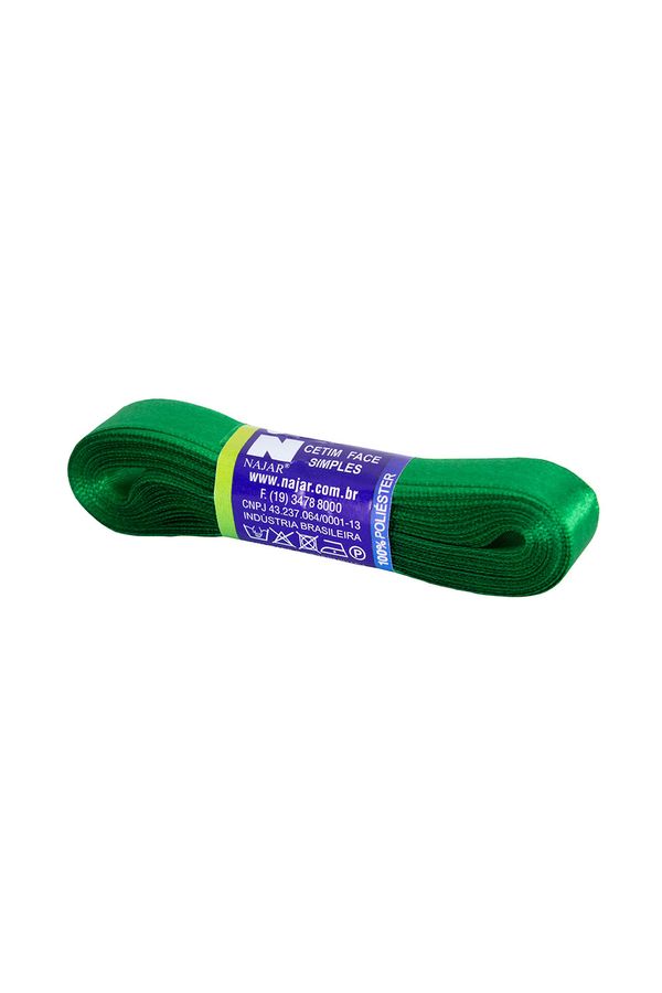 Fita de Cetim Nº03 15mm Peça com 10m Verde Bandeira