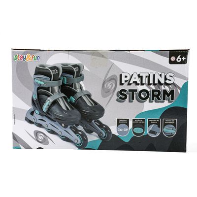 Patins Storm 36 39 CV255280 Playfun Cinza