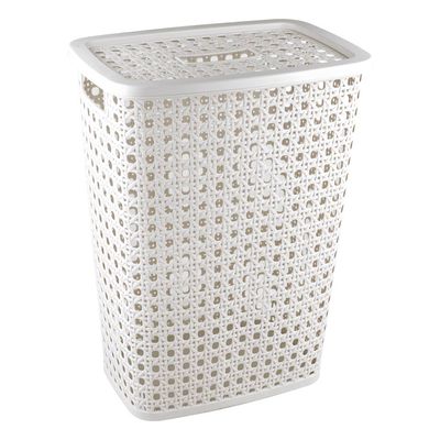 Cesto de Roupa Plasútil Alto Palha Bege 32L