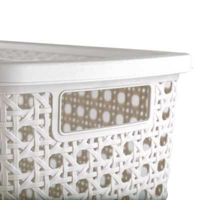 Cesto de Roupa Plasútil Alto Palha Bege 32L