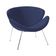 Poltrona Design Trevo Linho Azul Base Inox
