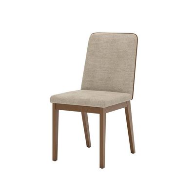 Conjunto 2 Cadeiras Pietra P/ Mesa De Jantar Detalhes Corano Nature Com Corano Caramelo Com Creme