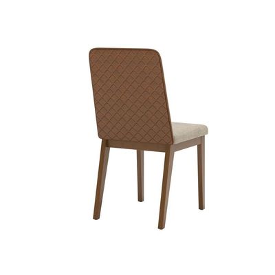 Conjunto 2 Cadeiras Pietra P/ Mesa De Jantar Detalhes Corano Nature Com Corano Caramelo Com Creme