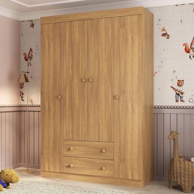 Guarda-roupa Infantil 122cm 4 Portas E 2 Gavetas Encanto Multimóveis Mp4448 Madeirado Madeirado