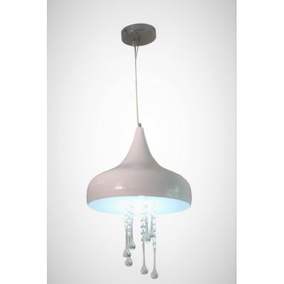 Pendente Treviso Modena Branco com Prata - MD70149A-1