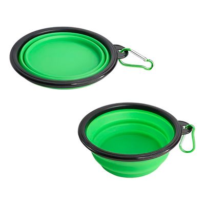 Comedouro Bebedouro Dobrável com Gancho Portátil Pet - Praticidade e Conforto em Todas as Aventuras | Cor:Amarelo