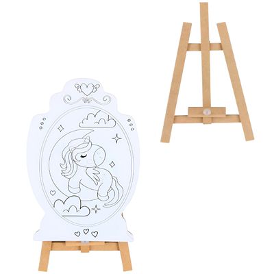 Brinquedo Kit de Pintura Infantil Cavalete Avental Tema:Unicórnio