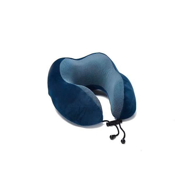 Almofada de Viagem Ergonômica com Espuma Viscoelástica – Conforto e Suporte para Pescoçol | Cor:Azul
