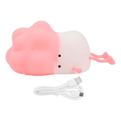 Luminária LED Infantil Recarregável Touch em Silicone – 3 Níveis de Brilho, Luz Noturna Deco LED Decoração  - Rosa