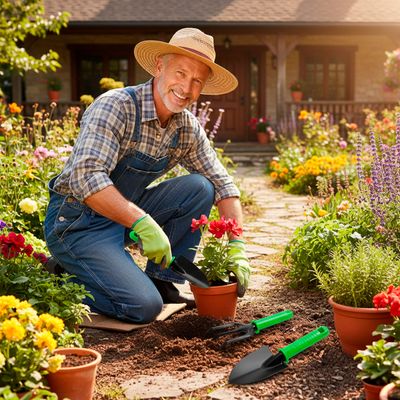 Kit Jardinagem Pá Ancinho Garfo Jardim 3 Peças
