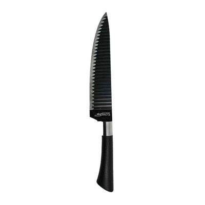 Jogo de Facas 6 Peças Com Tesoura Aço Inox Preto