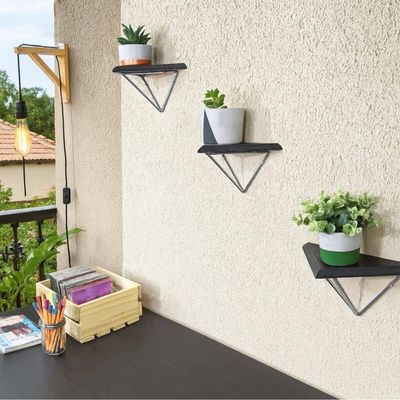 Kit 2 Suportes Mão Francesa 21x12,5cm Prateleiras Aramado Estilo Industrial Cromados Organização