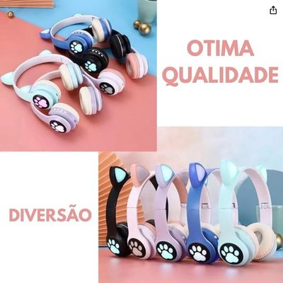 Fone Headset Bluetooth Colorido Com LED