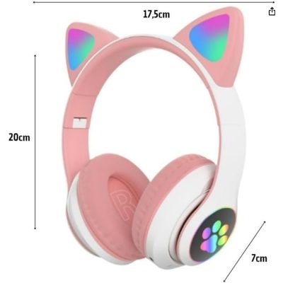 Fone Headset Bluetooth Colorido Com LED