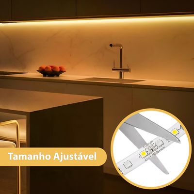 Fita Led Rolo 5m 300 Leds Silicone Iluminação Decoração - Ideal para criar atmosferas aconchegantes e Cor:Branco Quente