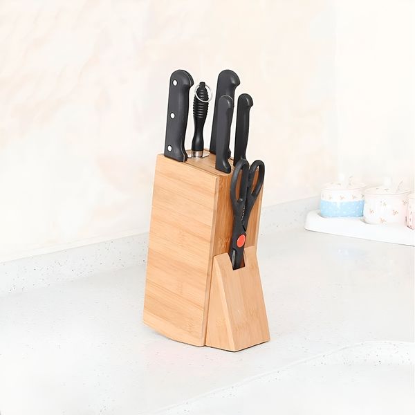Faqueiro Suporte Facas Organizador Bambu