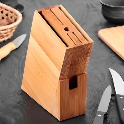 Faqueiro Suporte Facas Organizador Bambu