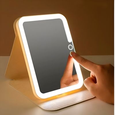 Espelho LED Portátil com Capa Recarregável