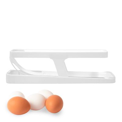 Dispenser Porta Ovos Rolante De 2 Camadas Bandeja Organizadora - Organizador de Ovos para Geladeira