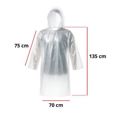 10 Peças Capa de Chuva Transparente Descartável