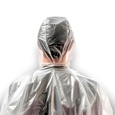 10 Peças Capa de Chuva Transparente Descartável
