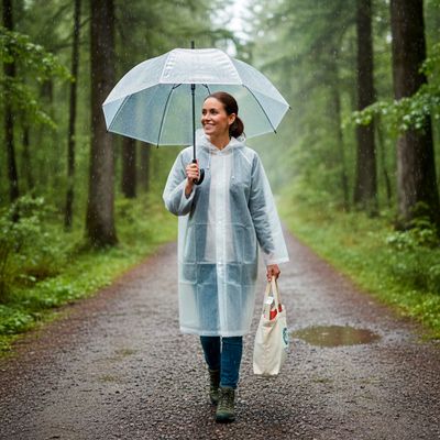 10 Peças Capa de Chuva Transparente Descartável