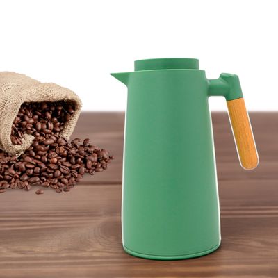 Garrafa Térmica Inox 1L com Cabo de Madeira – Mantenha Suas Bebidas na Temperatura Ideal - Vermelho