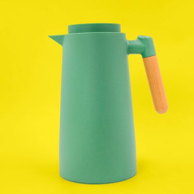 Garrafa Térmica Inox 1L com Cabo de Madeira – Mantenha Suas Bebidas na Temperatura Ideal - Vermelho