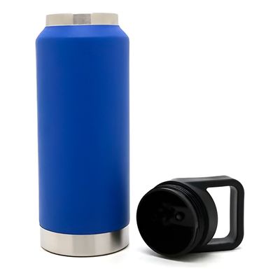 Garrafa Térmica Flip Squeeze Alça Canudo 1000ml Academia Cor:Azul