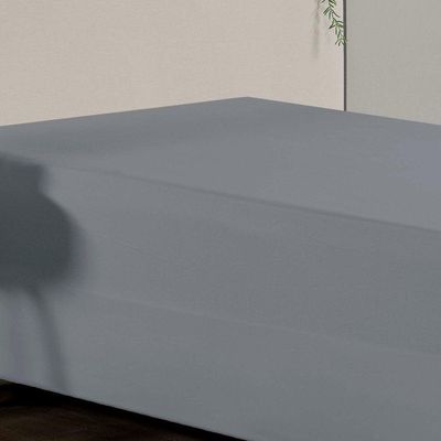 Jogo De Cama Solteiro Nobre 2 Peças Luva De Box 55cm De Altura Malha 100% Algodão - Cinza