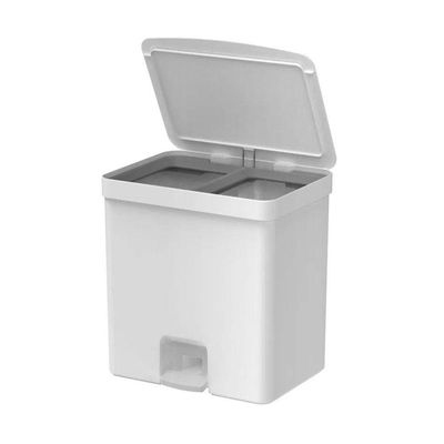 Lixeira Com Pedal Trium 20 L Com Duplo Compartimento Branco