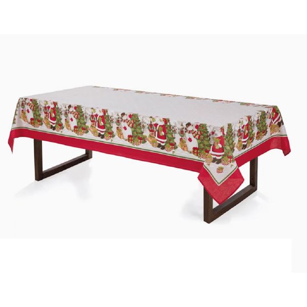 Toalha Mesa Quadrada Natal 140x140cm Vila Natal Karsten
