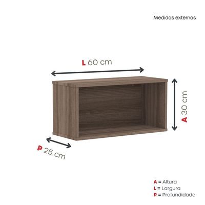 Nicho De Parede 300x600mm Walnut