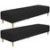 Kit 02 Puffs Decorativo Sala de Estar Bali W01 Pés Palito 190x60cm Suede Preto - Lyam Decor