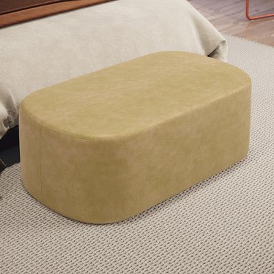 Kit 02 Puffs Decorativos Orgânicos Para Living Quarto 100cm Doha W01 Couríssimo Fendi - Lyam Decor