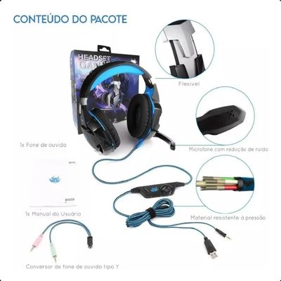 Fone de Ouvido Gamer Knup Compatível Multi Plataforma