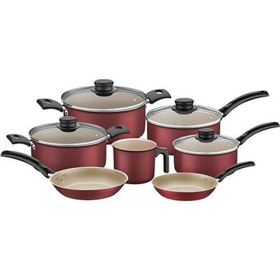 Jogo de panelas de aluminio com revestimento interno de antiaderente 7 peças