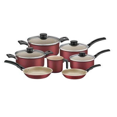 Jogo de panelas de aluminio com revestimento interno de antiaderente 7 peças