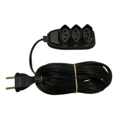 Extensão Elétrica 2 Metros 3 Saídas Bivolt Tripolar Preto