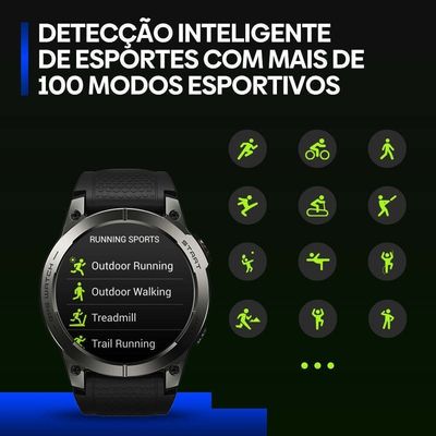 Smartwatch Zeblaze 3 PRO Tela HD 143 1000 Nits GPS Preto