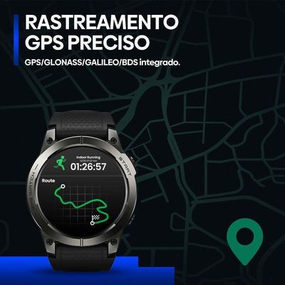Smartwatch Zeblaze 3 PRO Tela HD 143 1000 Nits GPS Preto