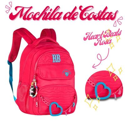 Mochila De Costas Heart Beats Rosa 17,5 Rb27015