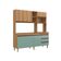Armário De Cozinha Compacta Em Mdp Mel E Verde 1,95 X 1,85