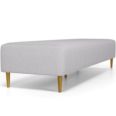 Kit 02 Puffs Decorativo Sala de Estar Bali W01 Pés Palito 170x60cm Linho Cinza - Lyam Decor
