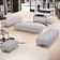 Kit 02 Puffs Decorativo Sala de Estar Bali W01 Pés Palito 170x60cm Linho Cinza - Lyam Decor