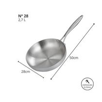 Frigideira Supreme Total Inox Corpo Triplo 2,7 lts  Nº 28 - Gp Inox