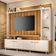Estante Painel para TV 60 Pol com LED Ian B01 Cinamomo Off White - Lyam Decor