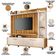 Estante Painel para TV 60 Pol com LED Ian B01 Cinamomo Off White - Lyam Decor