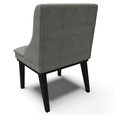 Kit 2 Cadeiras Decorativas Sala de Jantar Base Fixa de Madeira Firenze Suede Grafite/Preto G19 - Gran Belo