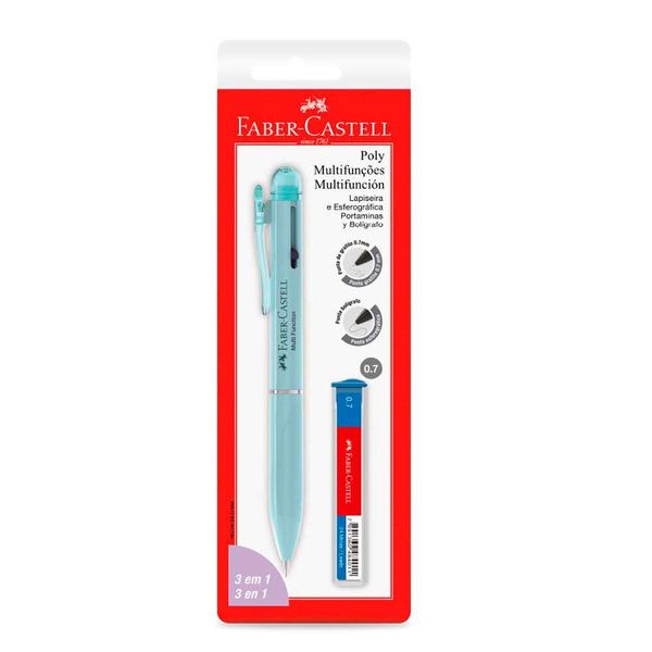 Lapiseira 0.7 e Caneta Esferográfica 3 em 1 Poly Multifunções Faber Castell